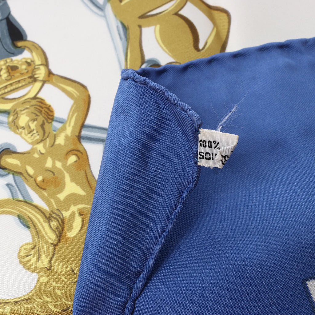 Hermès Carré 90 "BRIDES de GALA" Silk handkerchief in Blue