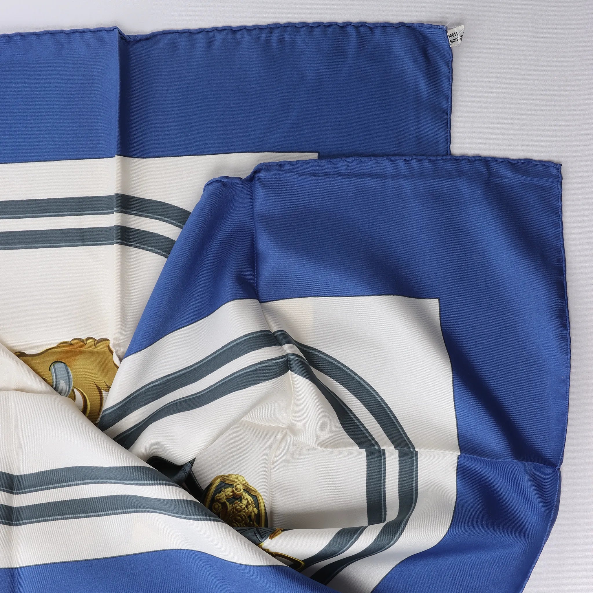 Hermès Carré 90 "BRIDES de GALA" Silk handkerchief in Blue