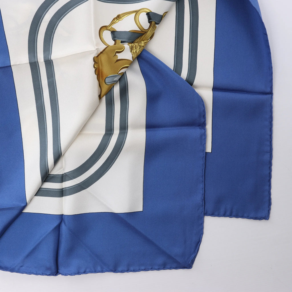 Hermès Carré 90 "BRIDES de GALA" Silk handkerchief in Blue
