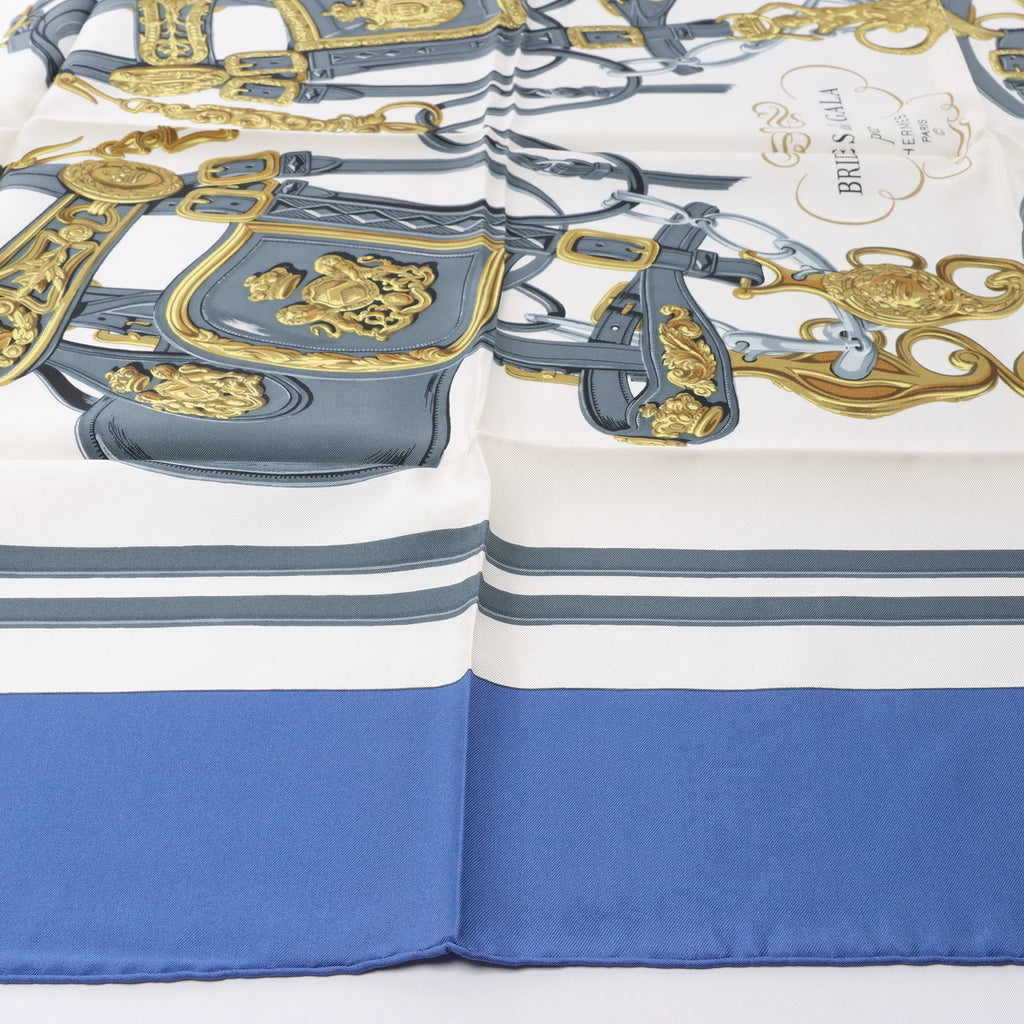 Hermès Carré 90 "BRIDES de GALA" Silk handkerchief in Blue