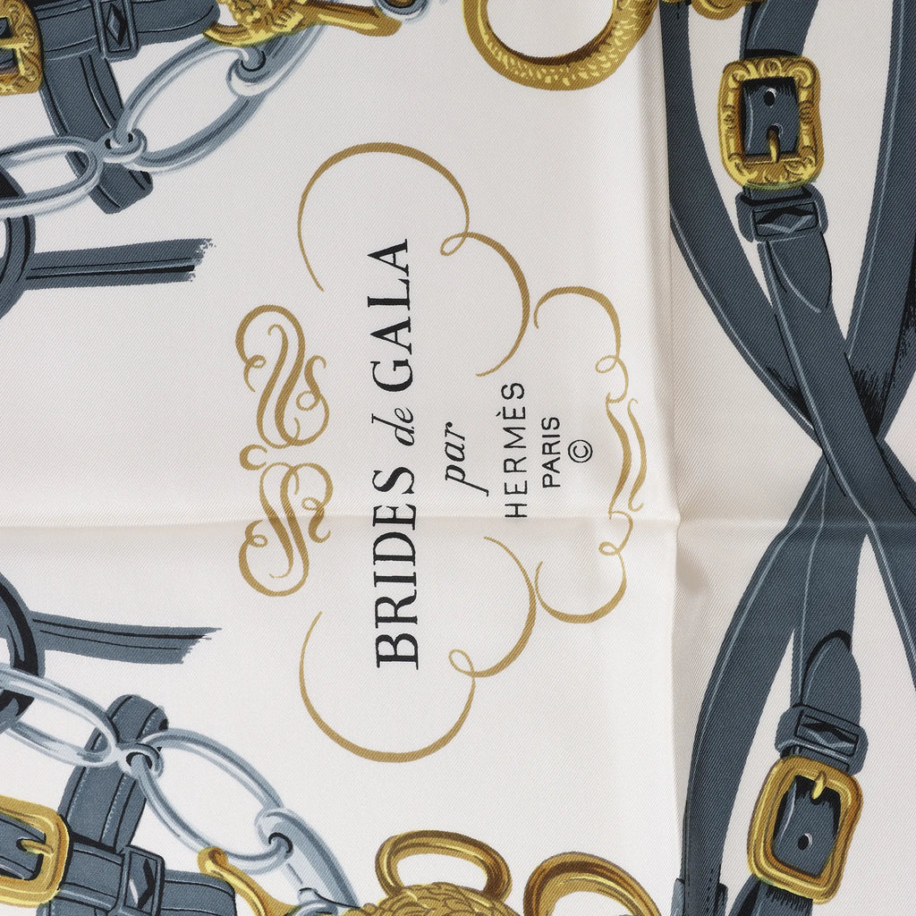 Hermès Carré 90 "BRIDES de GALA" Silk handkerchief in Blue
