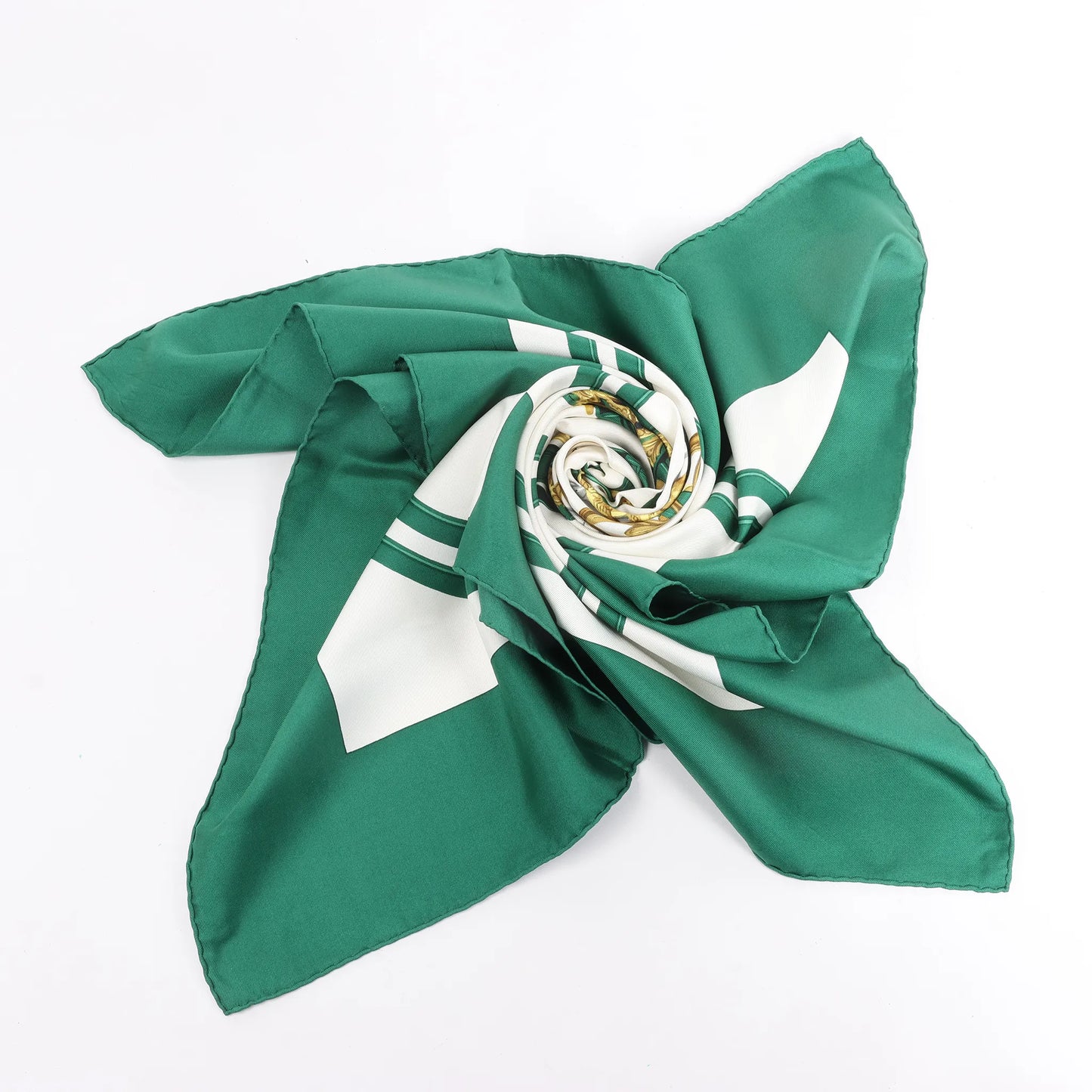 Hermès Carré 90 "BRIDES de GALA" Silk handkerchief in Green