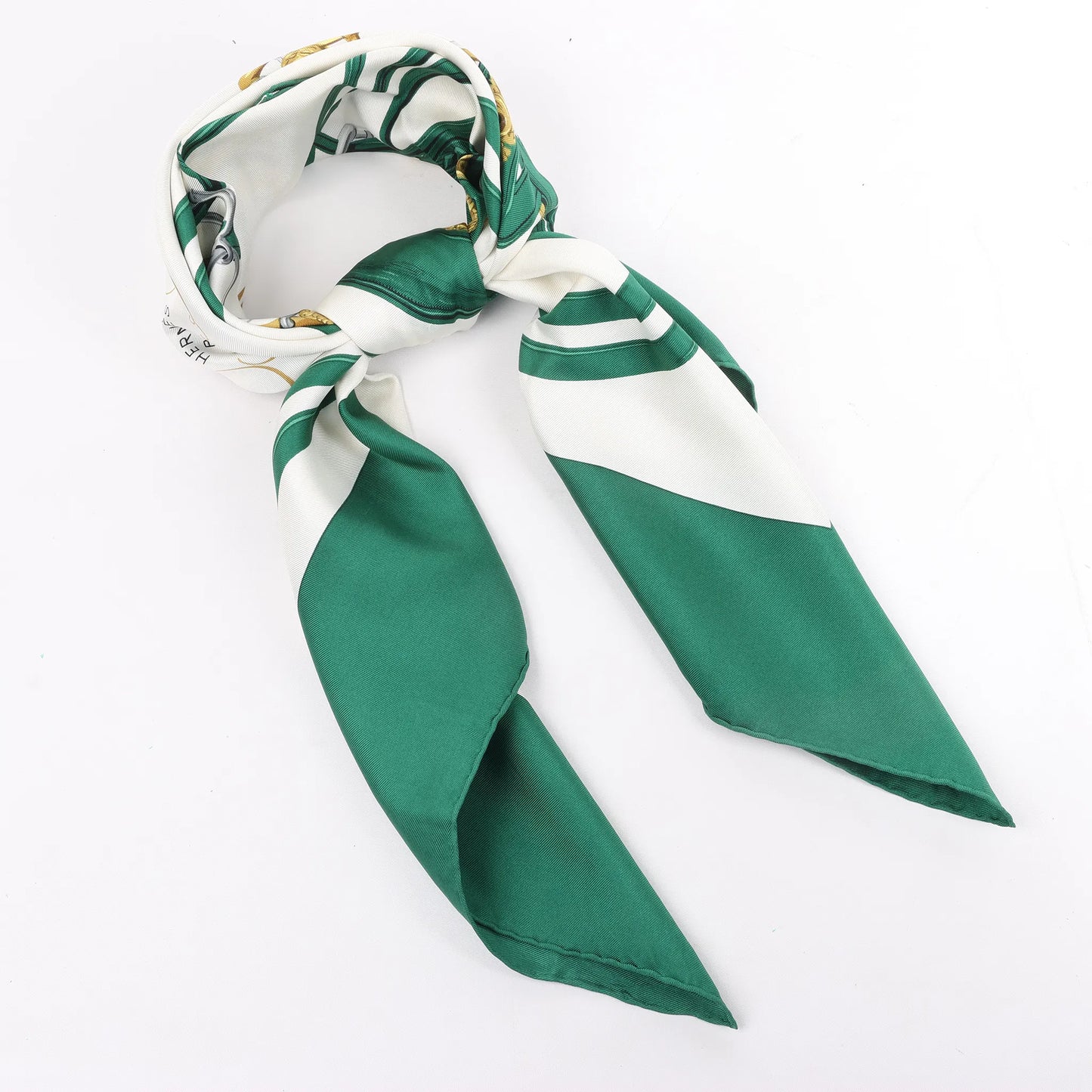 Hermès Carré 90 "BRIDES de GALA" Silk handkerchief in Green