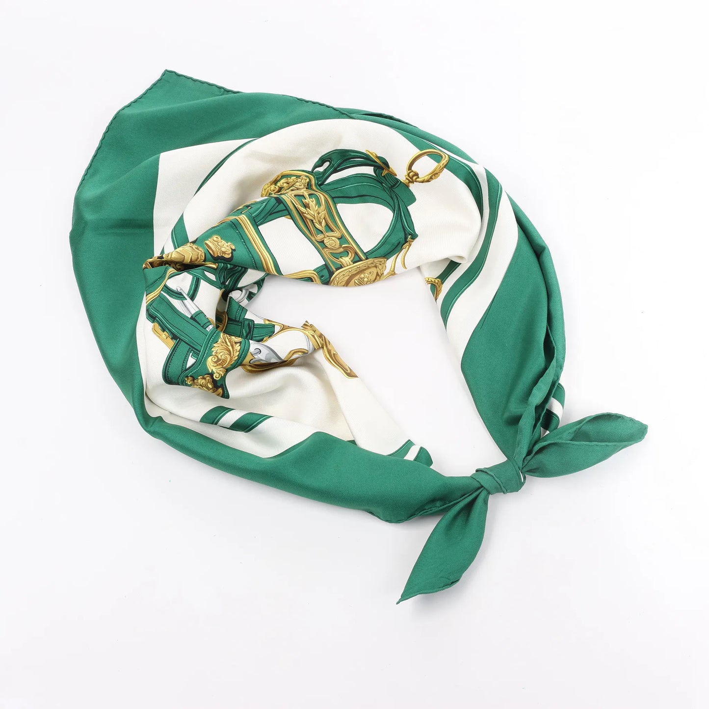 Hermès Carré 90 "BRIDES de GALA" Silk handkerchief in Green