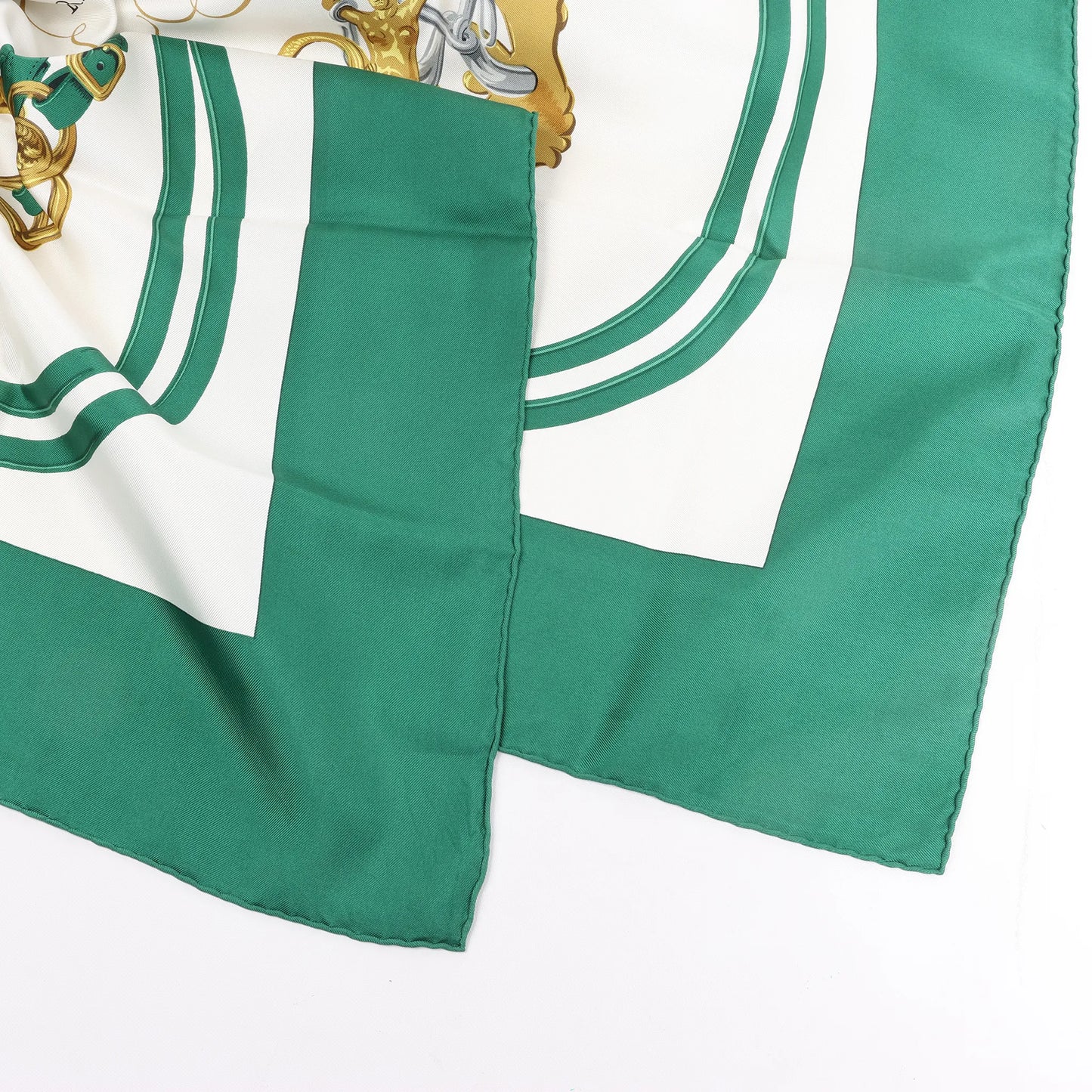 Hermès Carré 90 "BRIDES de GALA" Silk handkerchief in Green