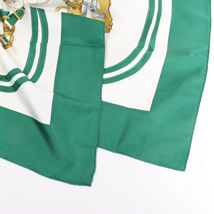 Hermès Carré 90 "BRIDES de GALA" Silk handkerchief in Green
