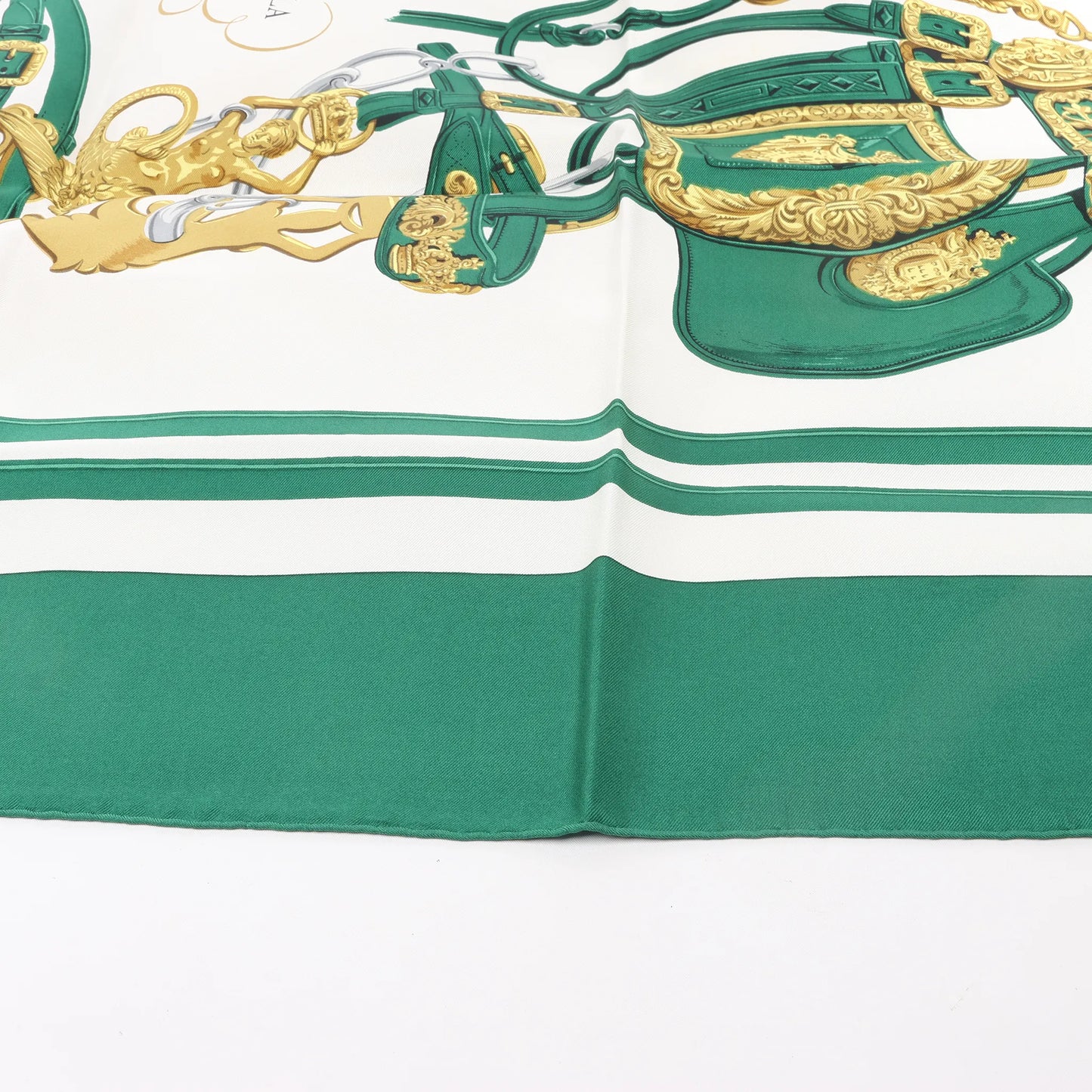 Hermès Carré 90 "BRIDES de GALA" Silk handkerchief in Green