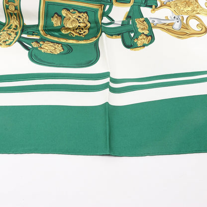 Hermès Carré 90 "BRIDES de GALA" Silk handkerchief in Green