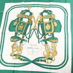 Hermès Carré 90 "BRIDES de GALA" Silk handkerchief in Green