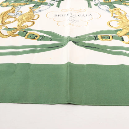 Hermès Carré 90 "BRIDES de GALA" Silk handkerchief in Green