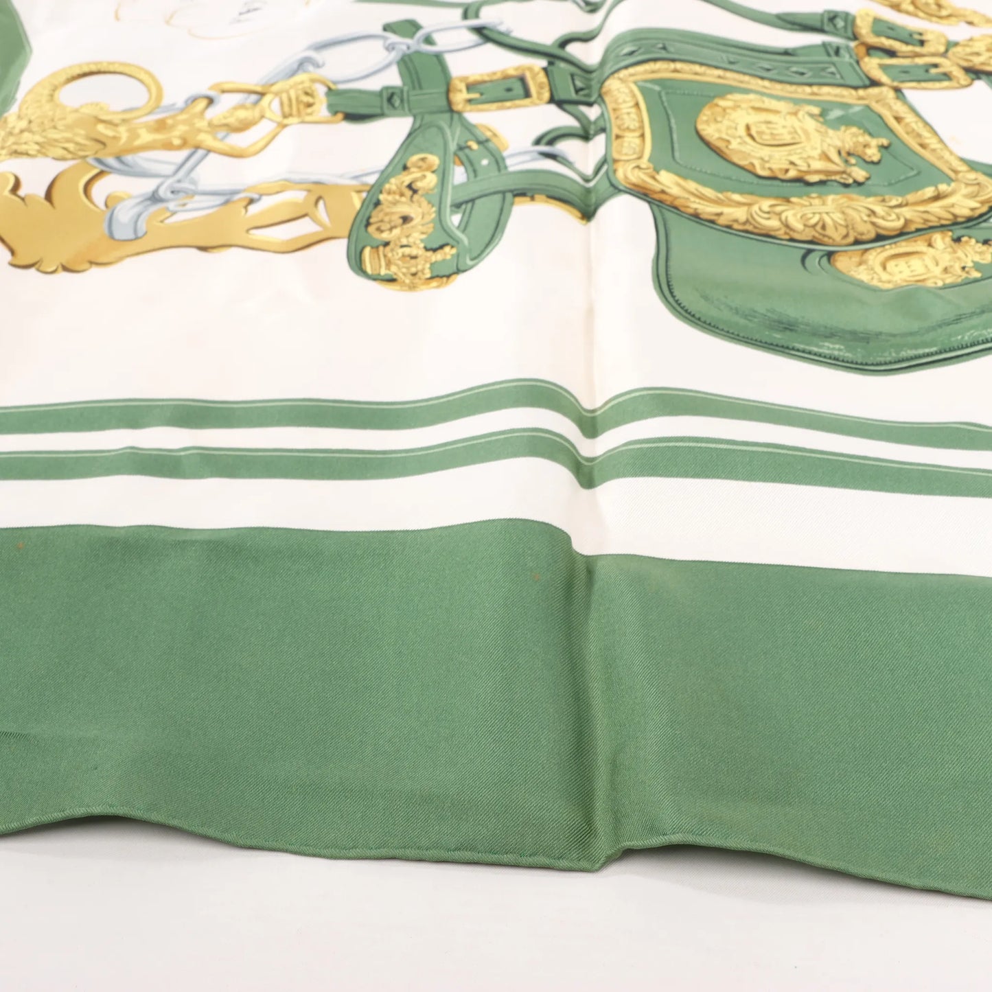 Hermès Carré 90 "BRIDES de GALA" Silk handkerchief in Green