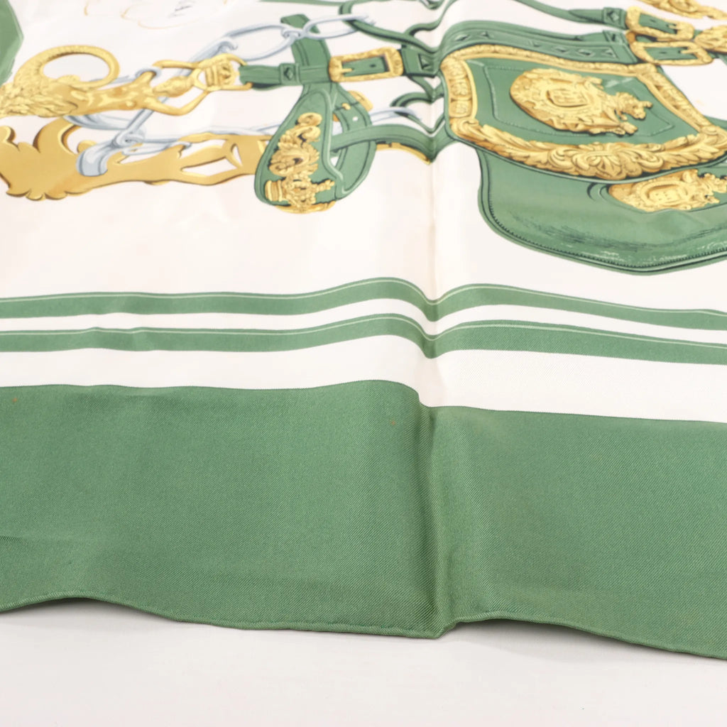 Hermès Carré 90 "BRIDES de GALA" Silk handkerchief in Green