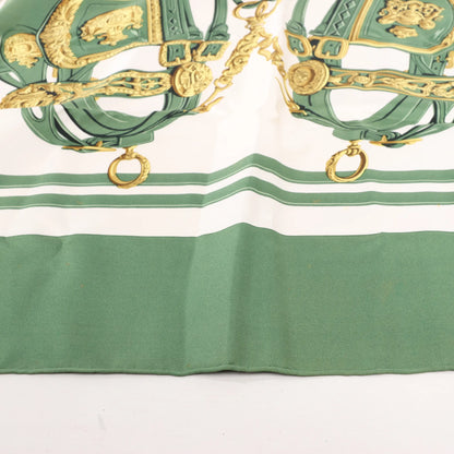 Hermès Carré 90 "BRIDES de GALA" Silk handkerchief in Green