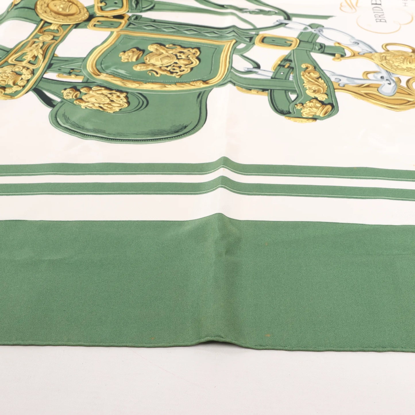 Hermès Carré 90 "BRIDES de GALA" Silk handkerchief in Green