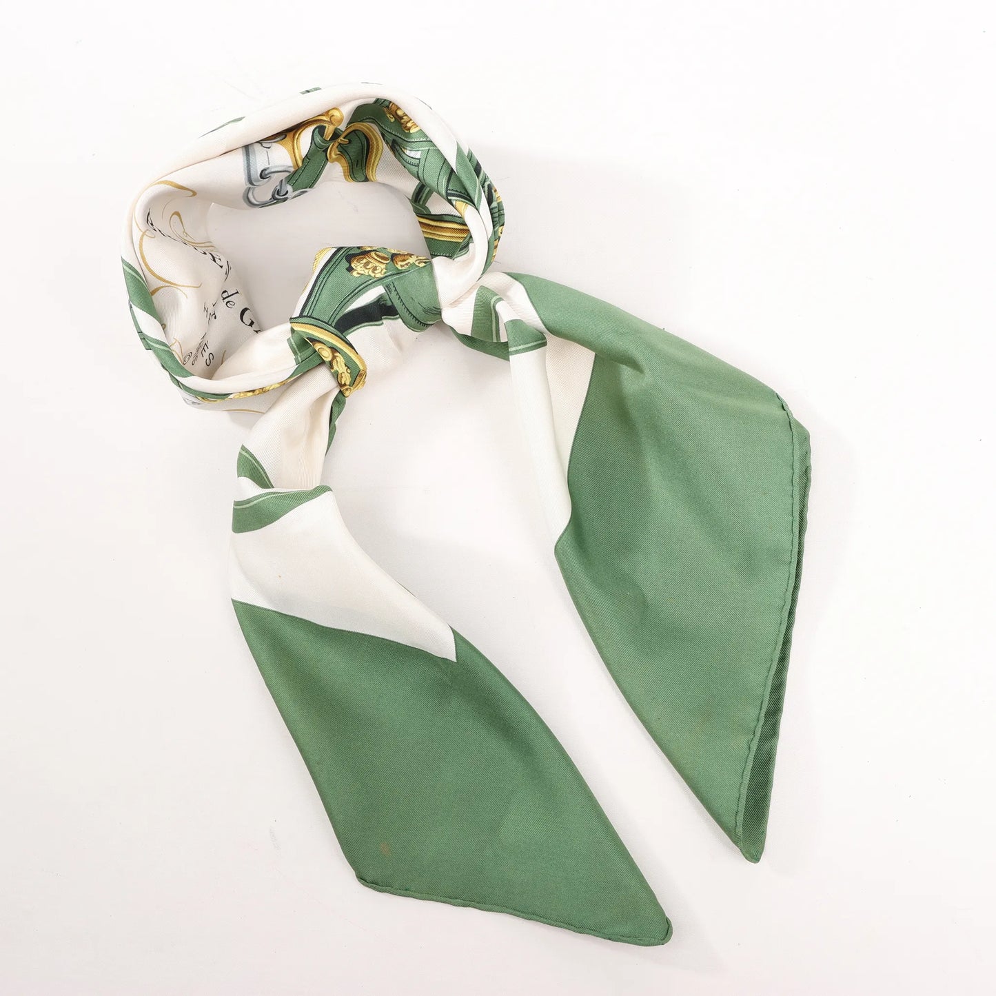 Hermès Carré 90 "BRIDES de GALA" Silk handkerchief in Green