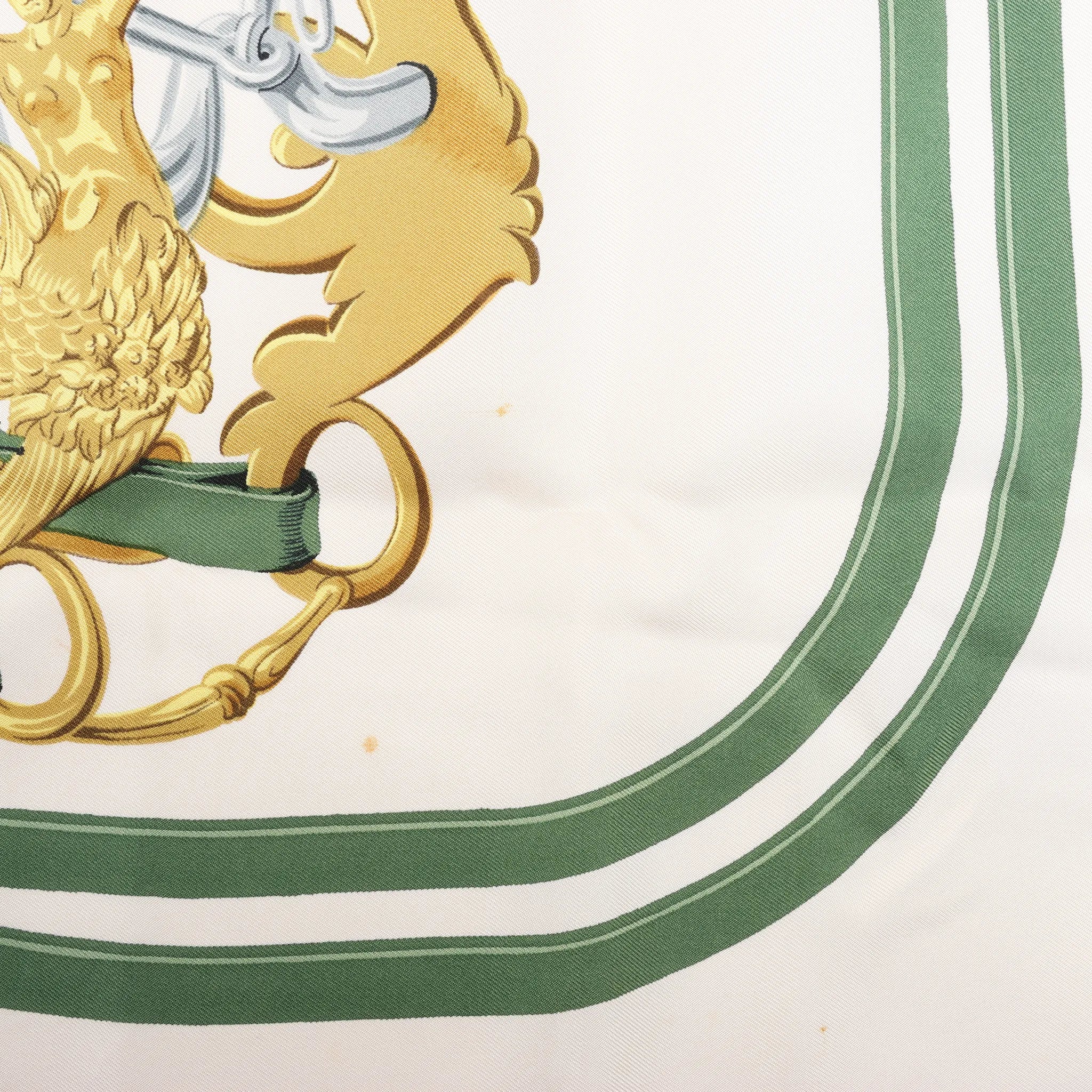 Hermès Carré 90 "BRIDES de GALA" Silk handkerchief in Green