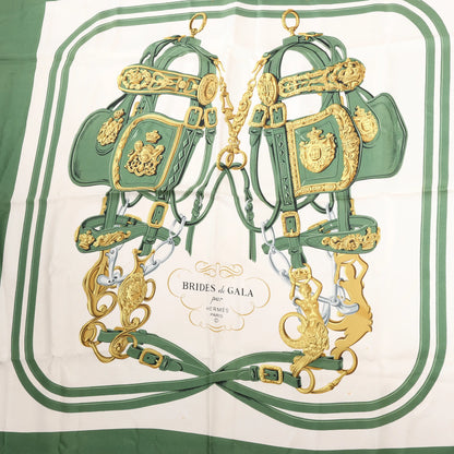 Hermès Carré 90 "BRIDES de GALA" Silk handkerchief in Green
