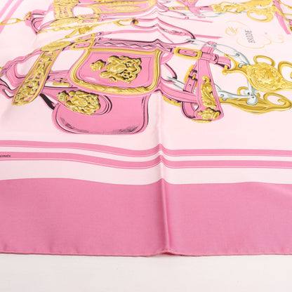 Hermès Carré 90 "BRIDES de GALA" Silk handkerchief in Pink