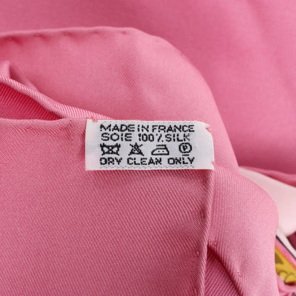 Hermès Carré 90 "BRIDES de GALA" Silk handkerchief in Pink