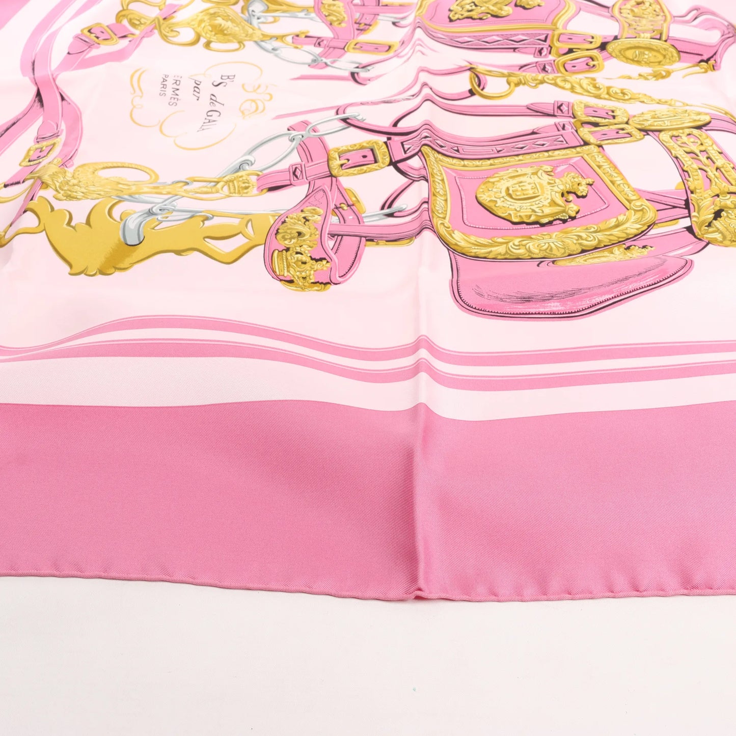 Hermès Carré 90 "BRIDES de GALA" Silk handkerchief in Pink