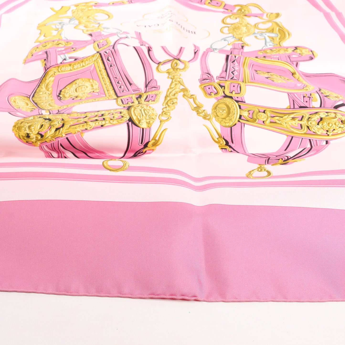 Hermès Carré 90 "BRIDES de GALA" Silk handkerchief in Pink