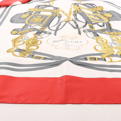 Hermès Carré 90 "BRIDES de GALA" Silk handkerchief in Red