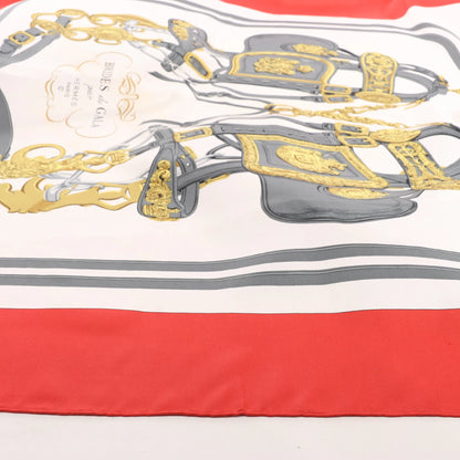 Hermès Carré 90 "BRIDES de GALA" Silk handkerchief in Red