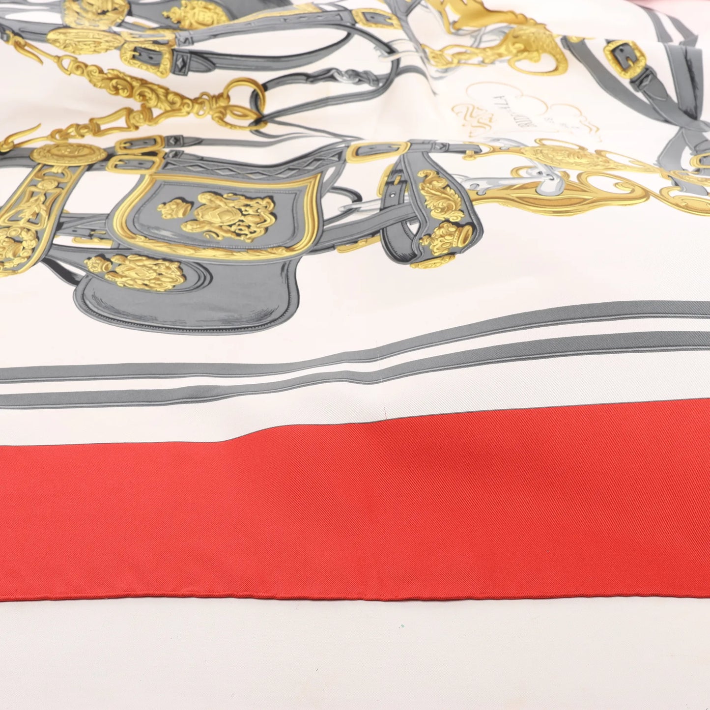 Hermès Carré 90 "BRIDES de GALA" Silk handkerchief in Red