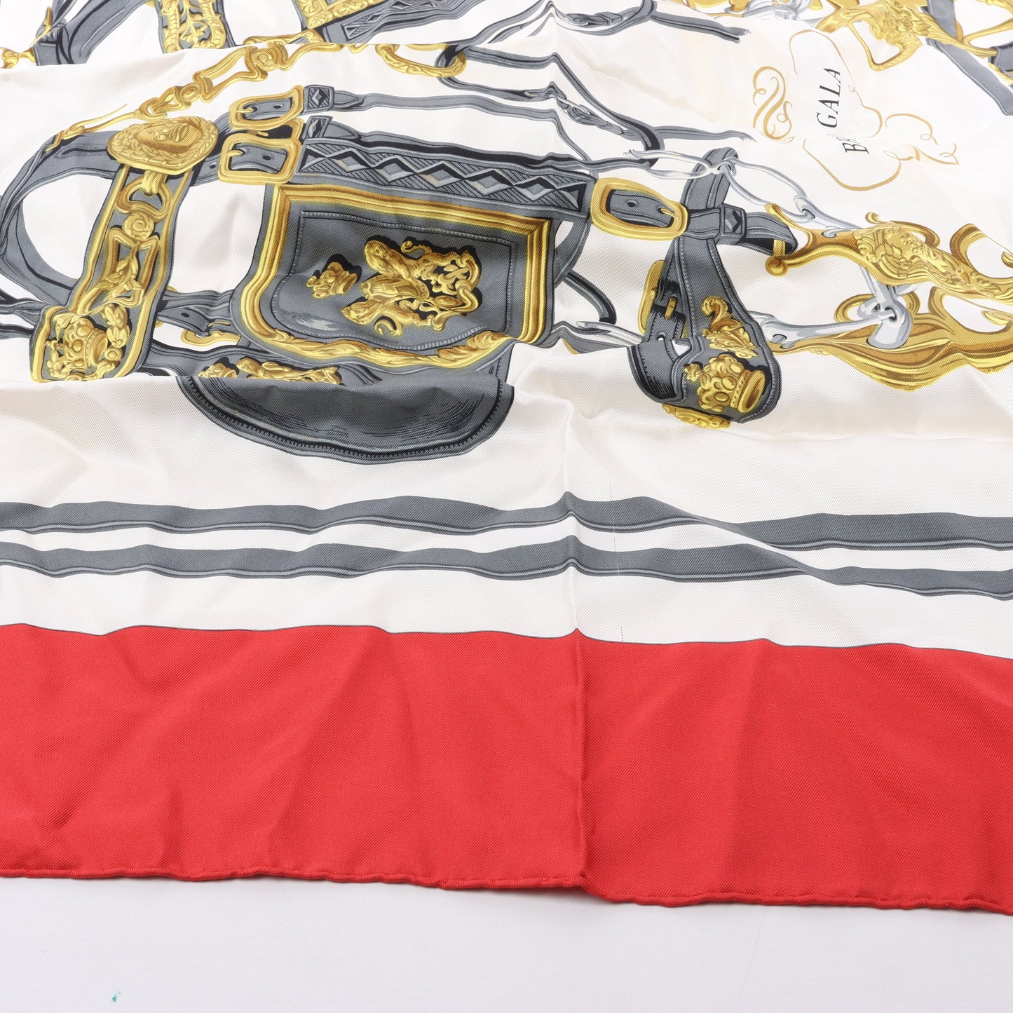 Hermès Carré 90 "BRIDES de GALA" 100% Silk Scarf in Red