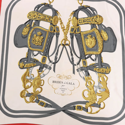 Hermès Carré 90 "BRIDES de GALA" Silk handkerchief in Red