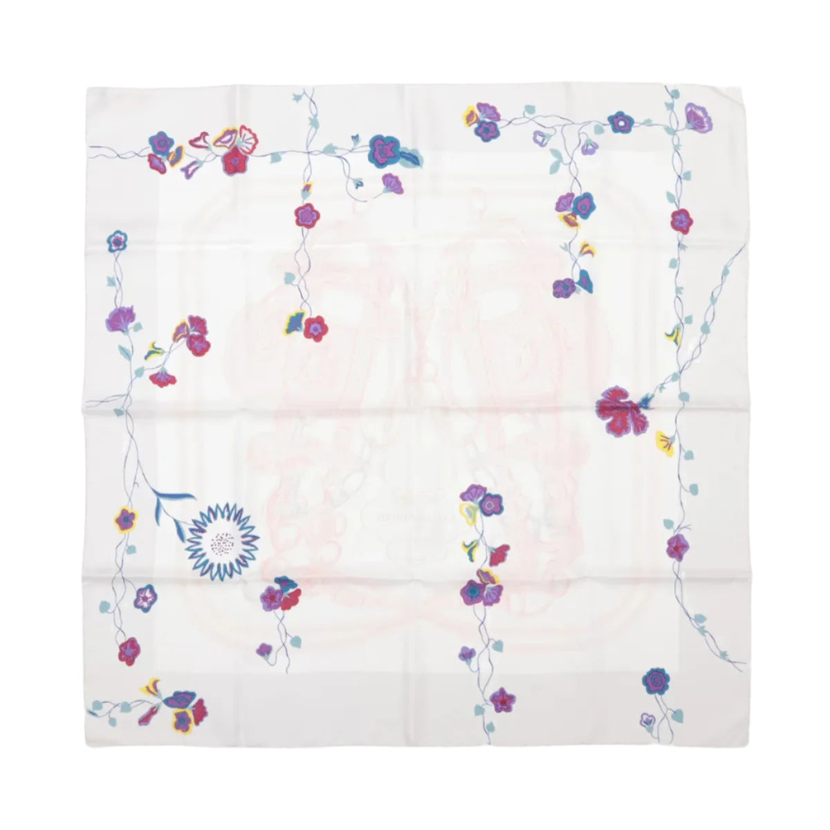Hermès Carré 90 "BRIDES de GALA" 100% Silk Scarf in White