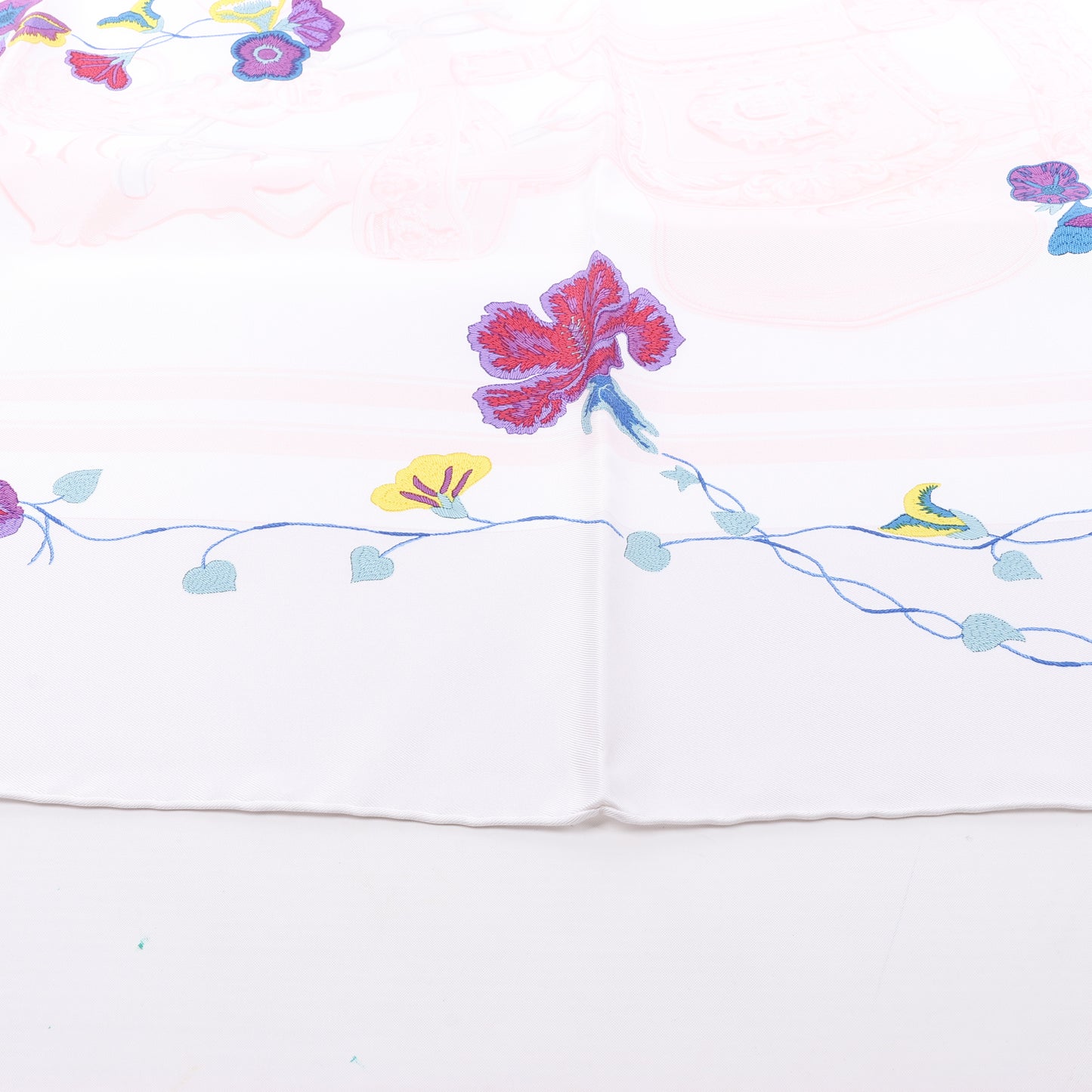 Hermès Carré 90 "BRIDES de GALA" 100% Silk Scarf in White