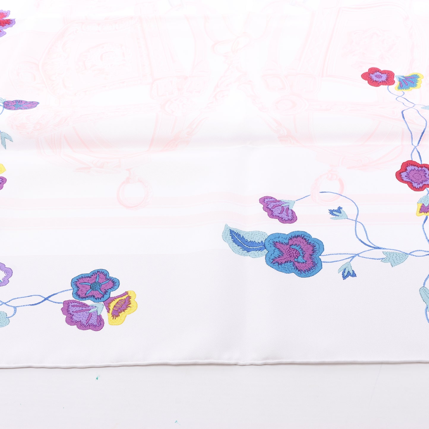 Hermès Carré 90 "BRIDES de GALA" 100% Silk Scarf in White