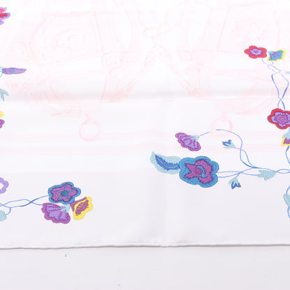 Hermès Carré 90 "BRIDES de GALA" 100% Silk Scarf in White