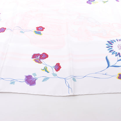 Hermès Carré 90 "BRIDES de GALA" 100% Silk Scarf in White