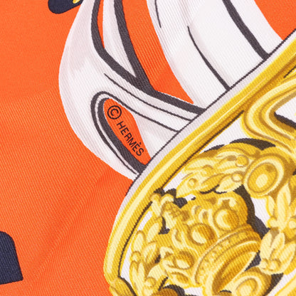 Hermès Carré 90 "BRIDES de GALA LOVE" Silk handkerchief in Red x White