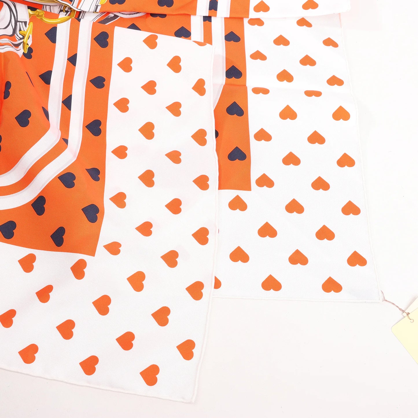 Hermès Carré 90 "BRIDES de GALA LOVE" Silk handkerchief in Red x White