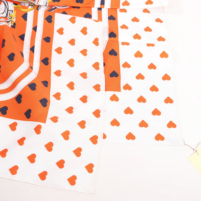 Hermès Carré 90 "BRIDES de GALA LOVE" Silk handkerchief in Red x White