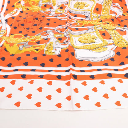 Hermès Carré 90 "BRIDES de GALA LOVE" Silk handkerchief in Red x White