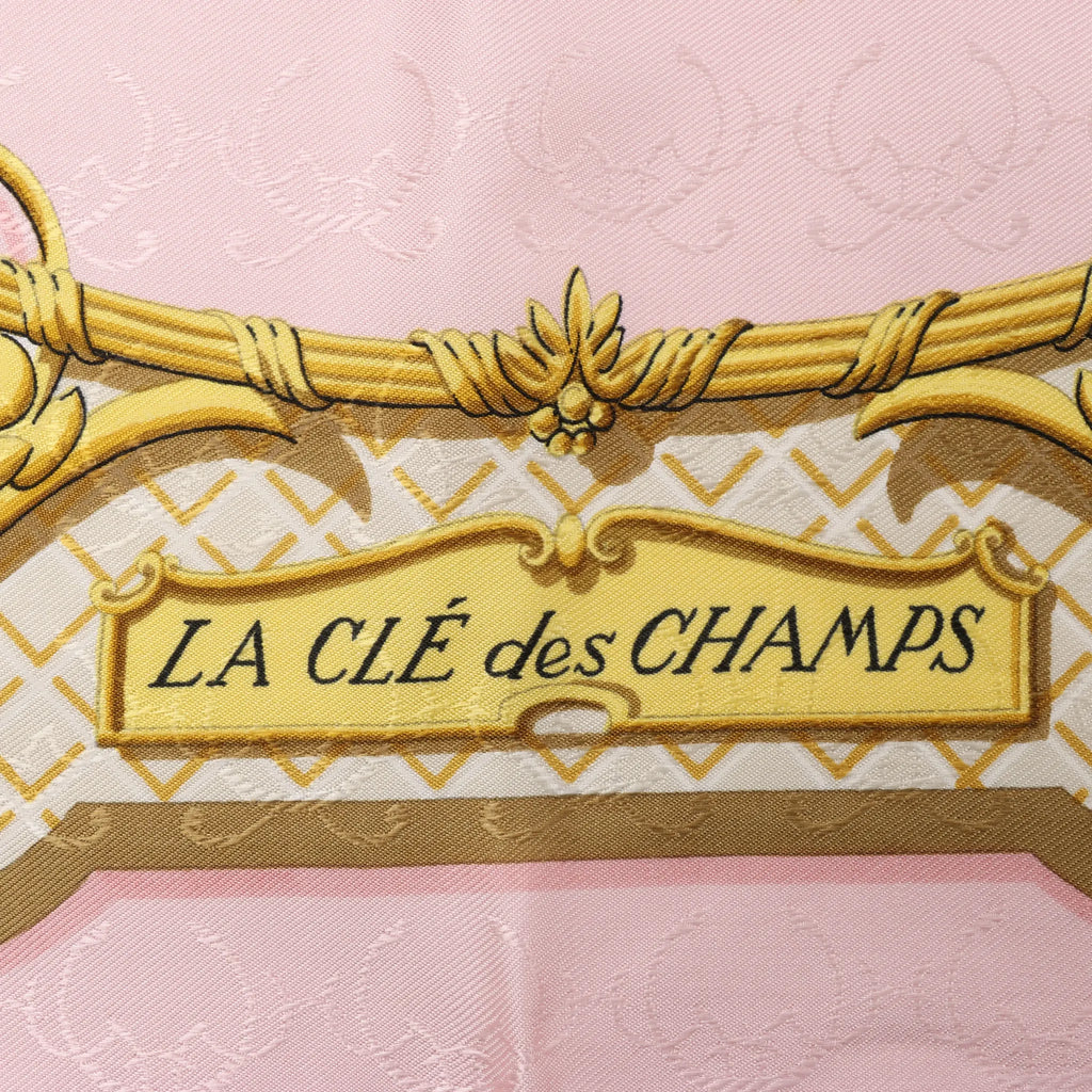Hermès Carré 90 "La Cle des Champs" Silk handkerchief in Pink