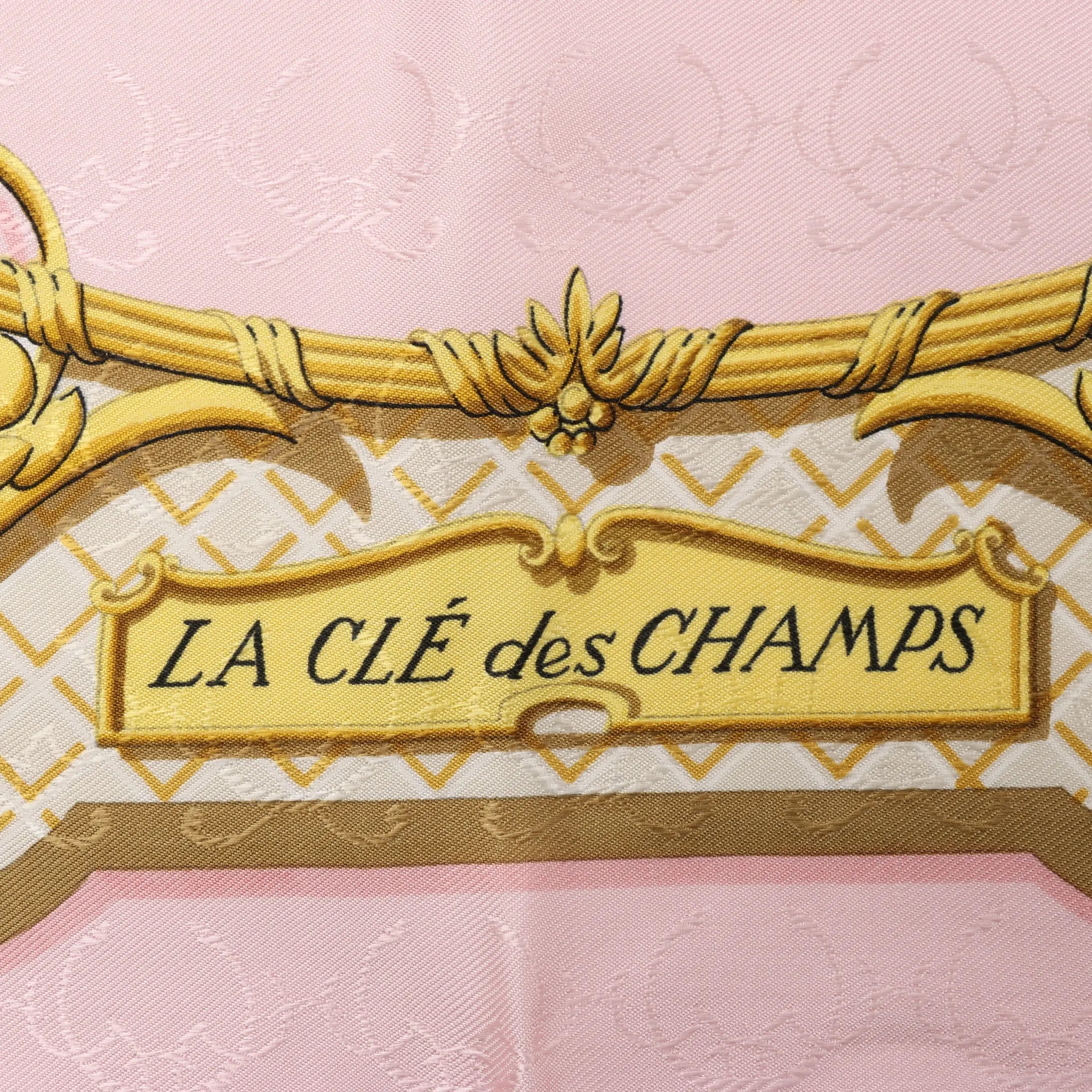 Hermès Carré 90 "La Cle des Champs" Silk handkerchief in Pink