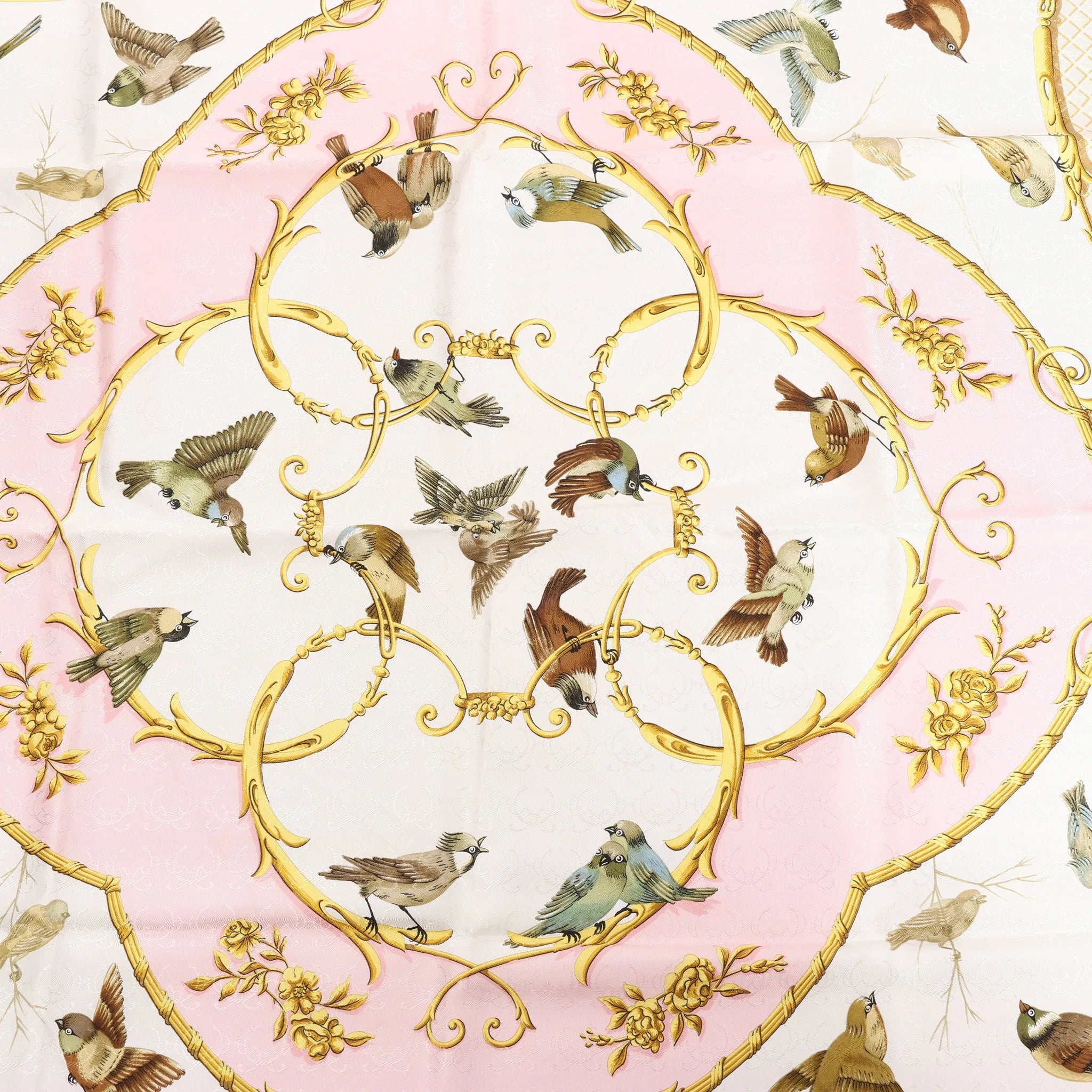 Hermès Carré 90 "La Cle des Champs" Silk handkerchief in Pink