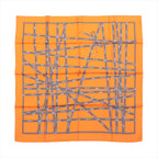 Hermès Carré 90 "Bolduc Ribbon" Pañuelo de seda en naranja