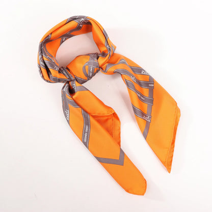 Hermès Carré 90 "Bolduc Ribbon" Silk handkerchief in Orange