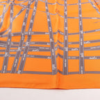 Hermès Carré 90 "Bolduc Ribbon" Pañuelo de seda en naranja
