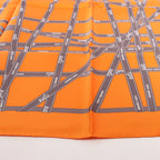 Hermès Carré 90 "Bolduc Ribbon" Pañuelo de seda en naranja