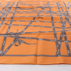 Hermès Carré 90 "Bolduc Ribbon" Silk handkerchief in Orange