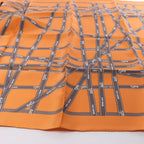 Hermès Carré 90 "Bolduc Ribbon" Silk handkerchief in Orange