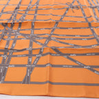 Hermès Carré 90 "Bolduc Ribbon" Silk handkerchief in Orange