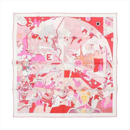Hermès Carré 90 "CA DECOIFFE" Silk handkerchief in Pink